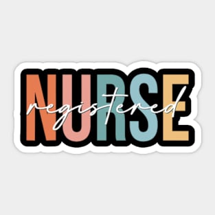 Boho Retro Vintage Registered Nurse Stethoscope Nursing Sticker